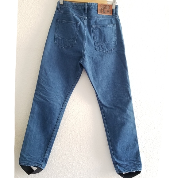 Golden Goose Thelma High Rise Straight Leg Boot Srtap Jeans Size 27 Blue - Picture 4 of 13